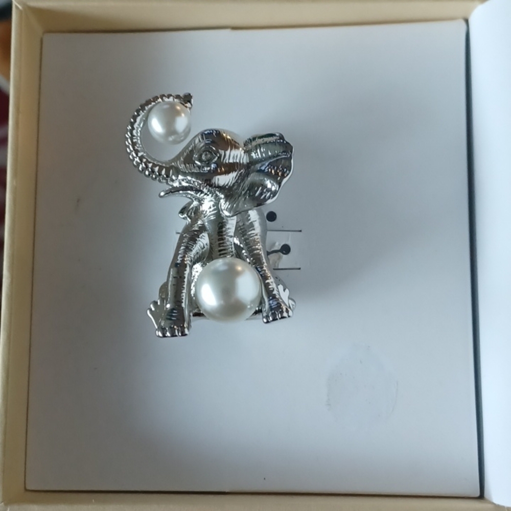 Charter Club Silver-Tone Elephant Pin